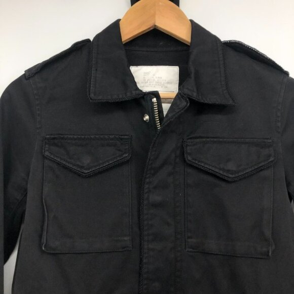 Moussy Black military style utility Jacket 4 pockets drawstring waistband - Picture 7 of 16